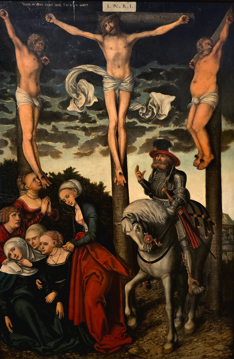 Korsfestelsen med den konverterte kapteinen - Lucas Cranach den eldre