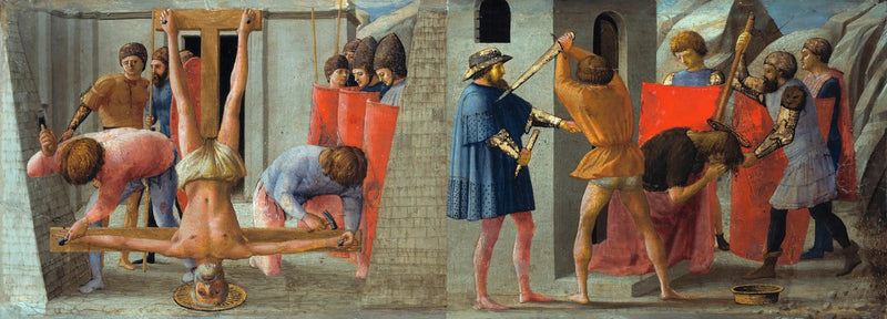 Kristi korsfestelse av Saint Pierre og Henrettelsen av Saint Jean-Baptiste - Masaccio