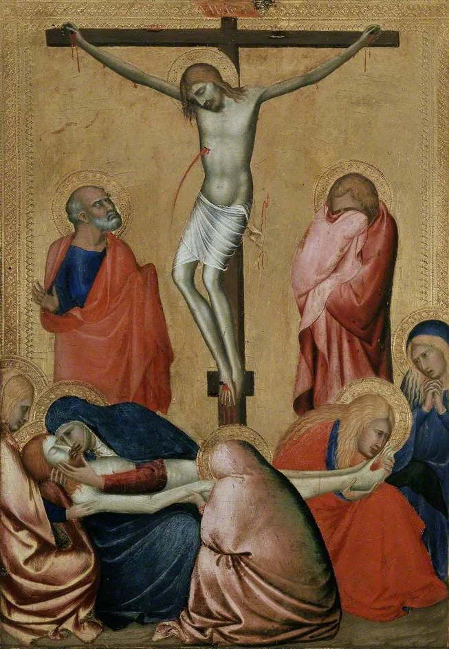 Korsfestelsen og Klagesangen - Barna da Siena
