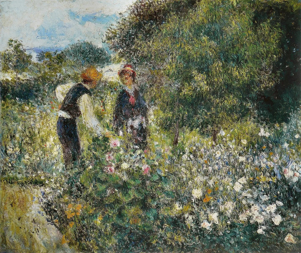 La Cueillette des fleurs - Pierre-Auguste Renoir image 1 copie de tableau peinte à la main
