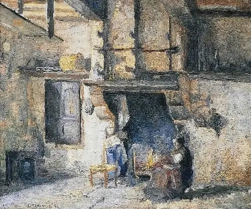 Kjøkkenet i huset Piette, Montfoucault - Camille Pissarro