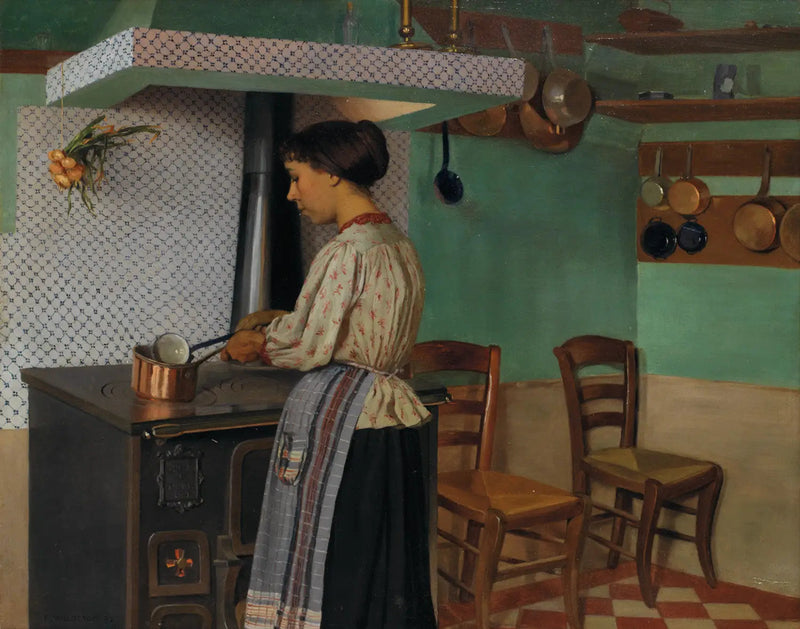 Kjøkkenkjempe med komfyr - Félix Vallotton

Source:
La Cuisinière au fourneau - Félix Vallotton