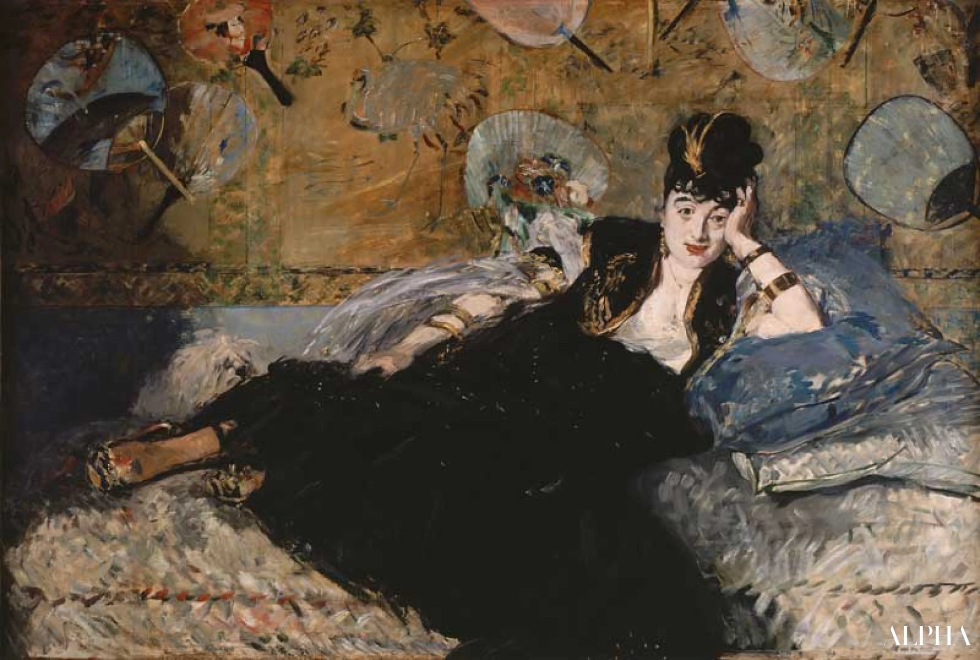 Damen med vifter - Edouard Manet - Høykvalitets reproduksjoner av malerier og bilder