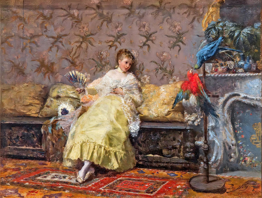 Damen med papegøyene - Giuseppe De Nittis