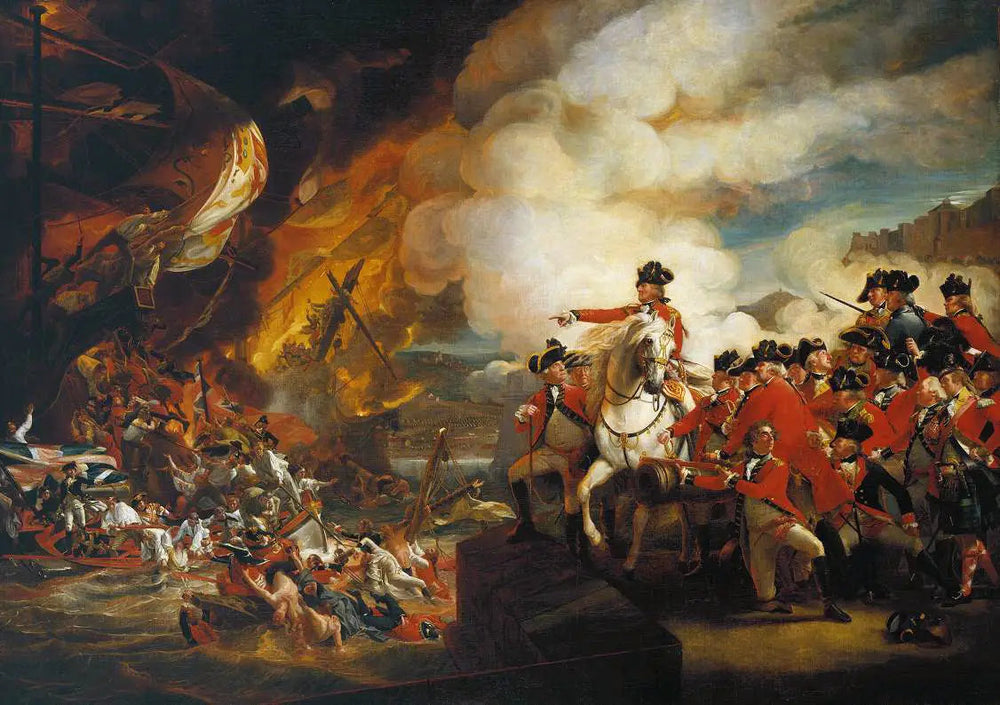 La défaite des batteries flottantes à Gibraltar, septembre 1782 - John Singleton Copley image 1 reproduction d’œuvre d’art à l’huile
