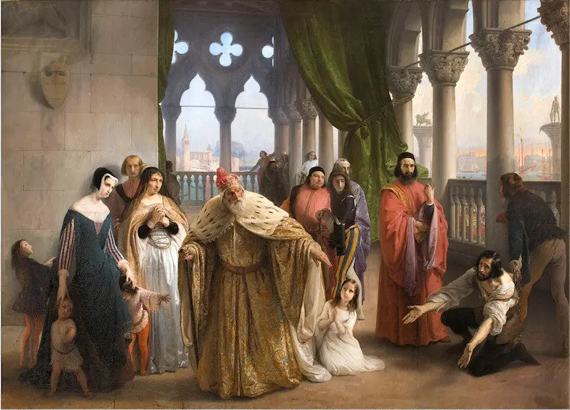 Den siste møtet mellom Jacopo Foscari og hans familie før eksil - Francesco Hayez

Source:
La dernière rencontre entre Jacopo Foscari et sa famille avant son exil - Francesco Hayez