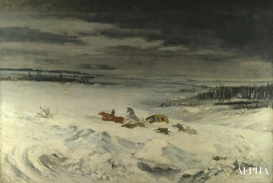 La Diligence dans la neige - Gustave Courbet - Reproductions de tableaux et peintures haut de gamme