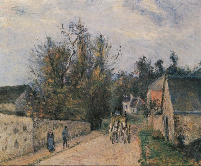 Diligensen, vei fra Ennery til Hermitage, Pontoise - Camille Pissarro