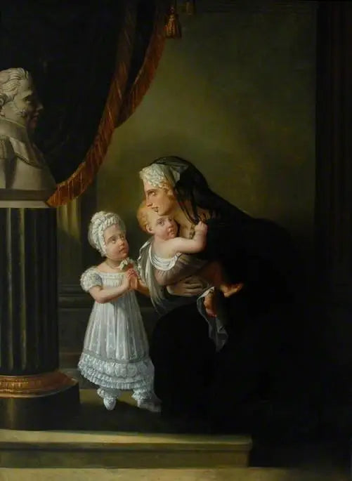 Dronninginne Berri og hennes to barn som ber foran en bust av hennes ektemann - François Gérard

Source:
La duchesse de Berri et ses deux enfants priant devant un buste de son mari - François Gérard