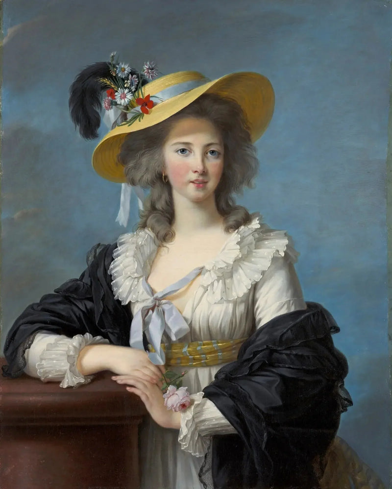 Duchesse de Polignac iført en stråhatt - Élisabeth Vigée Le Brun

Source:
La duchesse de Polignac coiffée d'un chapeau de paille - Élisabeth Vigée Le Brun