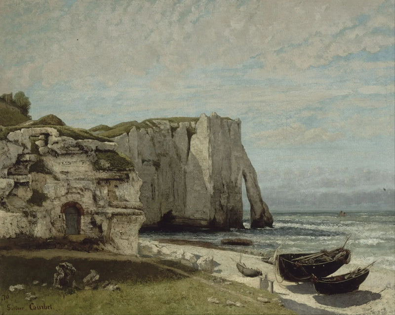 Klippen i Étretat etter torden - Gustave Courbet