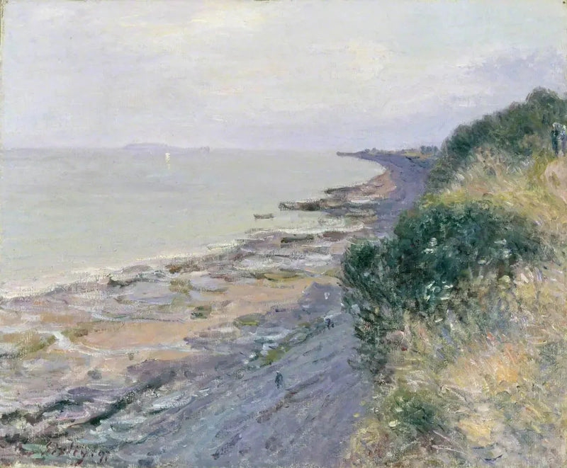 Klippen ved Penarth, kveld, lavvann - Alfred Sisley