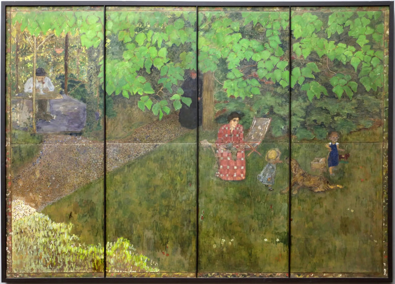 Familien til Claude Terrasse i hagen - Pierre Bonnard
