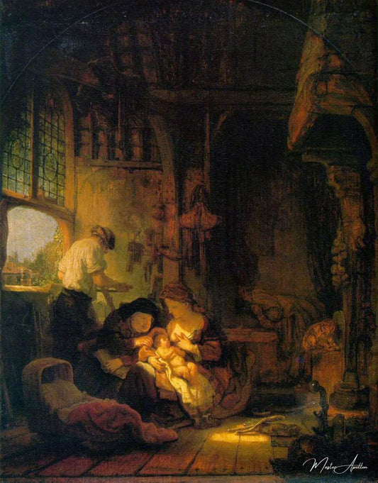 La famille de Zimmermann Joseph (ou : la Sainte Famille) - Rembrandt van Rijn - Reproductions de tableaux et peintures haut de gamme