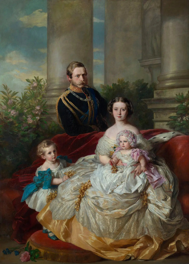 Prinsregentens og prinsessens arvingen Frédéric-Guillaume av Preussen-familien - Franz Xaver Winterhalter

Source:
La famille du prince héritier et de la princesse héritière Frédéric-Guillaume de Prusse - Franz Xaver Winterhalter