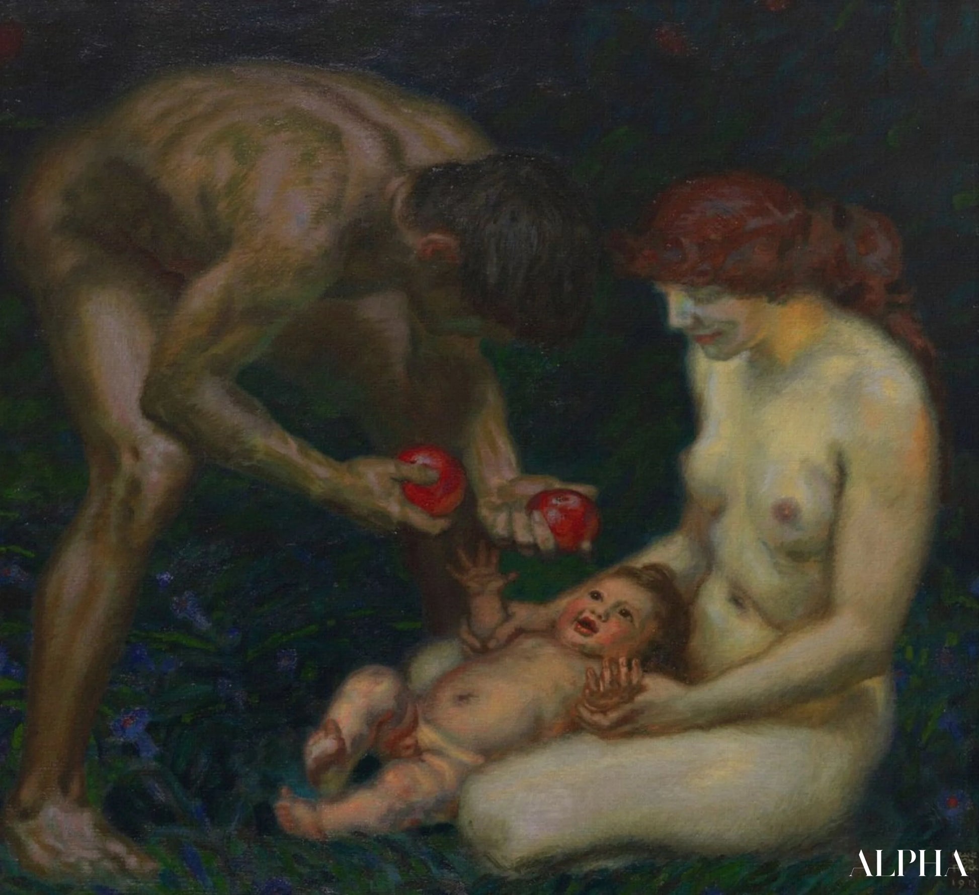 La Famille - Franz Von Stuck Reproduksjoner av malerier i oljemaling