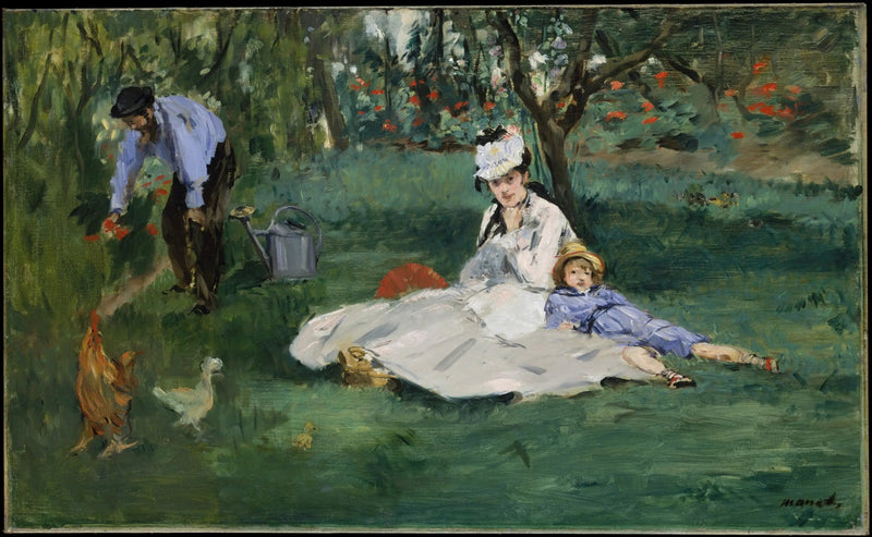 Familien Monet i hagen deres i Argenteuil - Édouard Manet