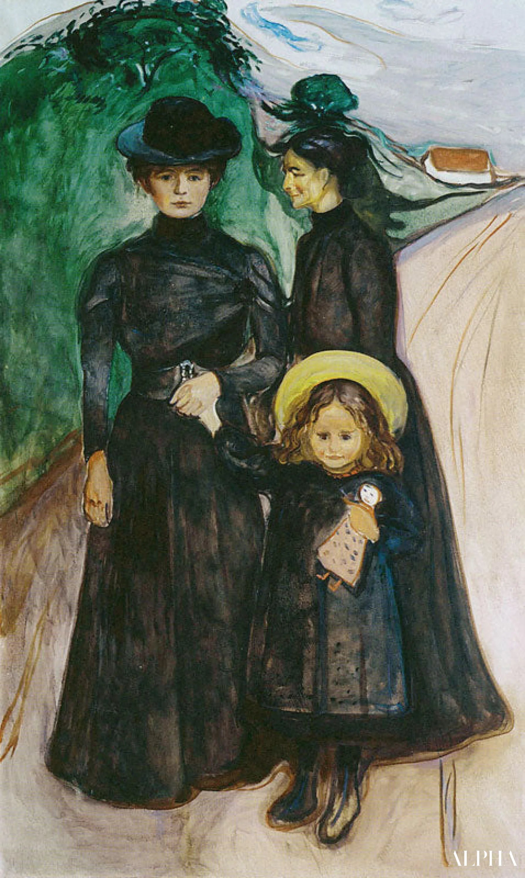 Familien på veien - Edvard Munch - Reproduksjoner av malerier og høykvalitets malerier