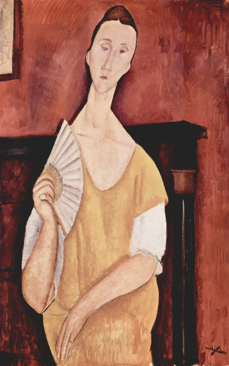 Kvinnen med vifte - Amedeo Modigliani