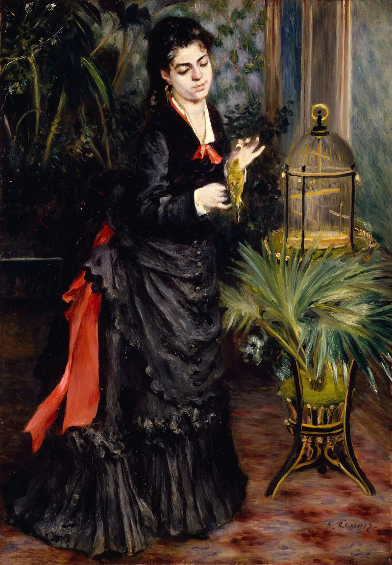 Kvinnen med parakitten - Pierre-Auguste Renoir