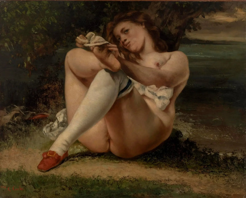 Kvinnen med hvite strømper - Gustave Courbet