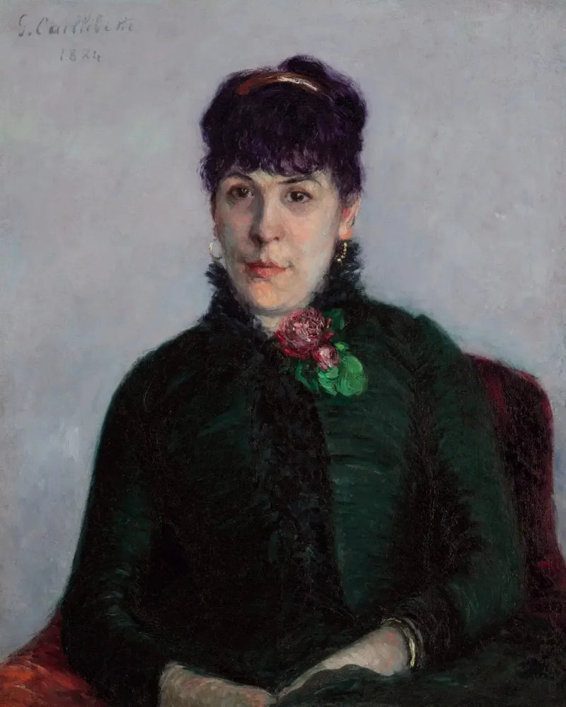 Kvinnen med rosene - Gustave Caillebotte
