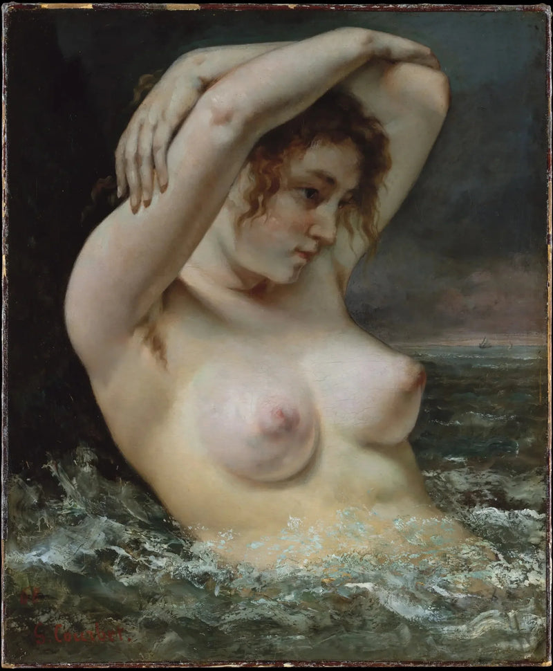 Kvinnen i bølgene - Gustave Courbet
