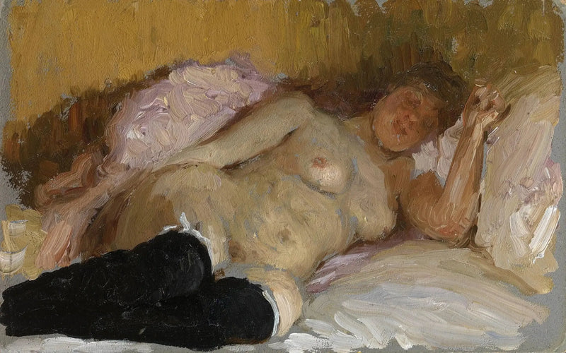 Kunstnerens kone Natalia Nordman sovende - Ilya Repin
