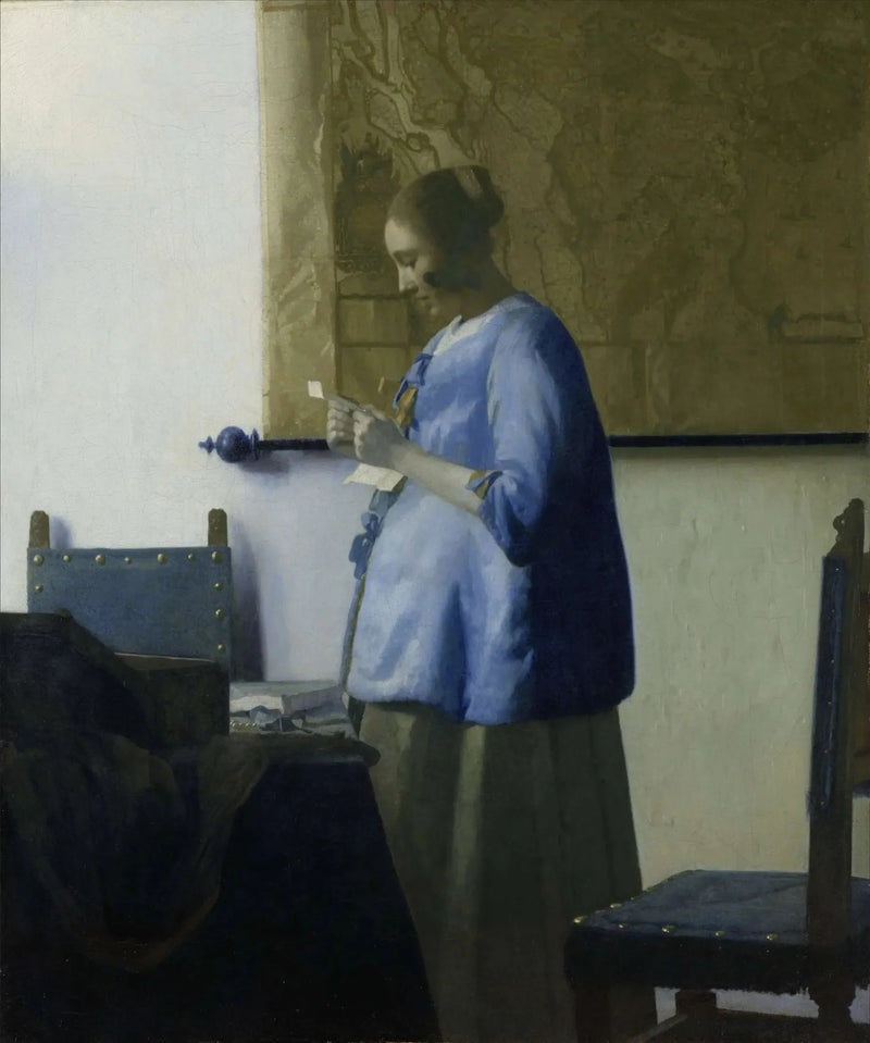 Kvinnen i blått som leser et brev - Johannes Vermeer