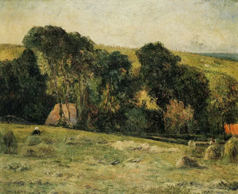 Høsting i nærheten av Dieppe - Paul Gauguin