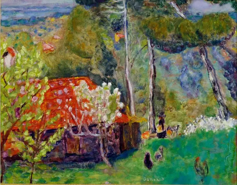 Gården med det røde taket - Pierre Bonnard