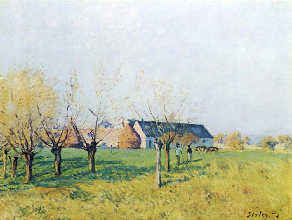 La Ferme du Trou d'Enfer, matinée d'automne - Alfred Sisley image 1 copie de tableau peinte à la main