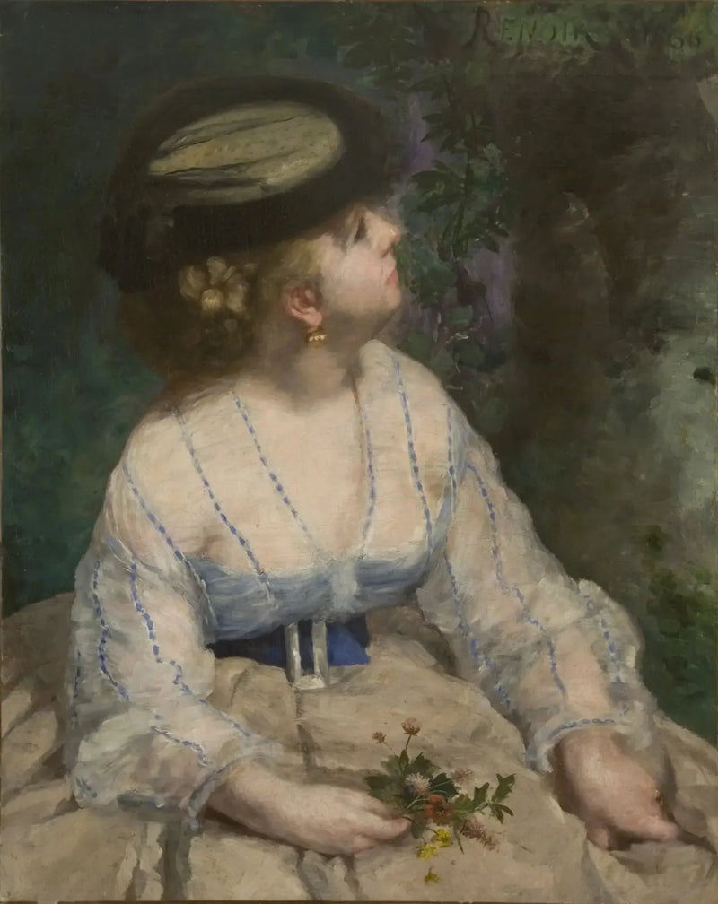 Jenta med fuglen - Pierre-Auguste Renoir