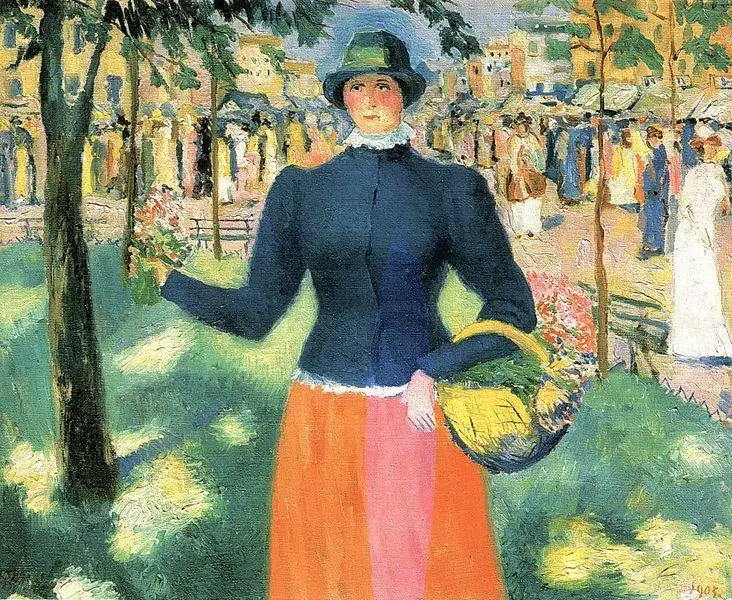 Jenta med Blomstene II - Kazimir Malevich