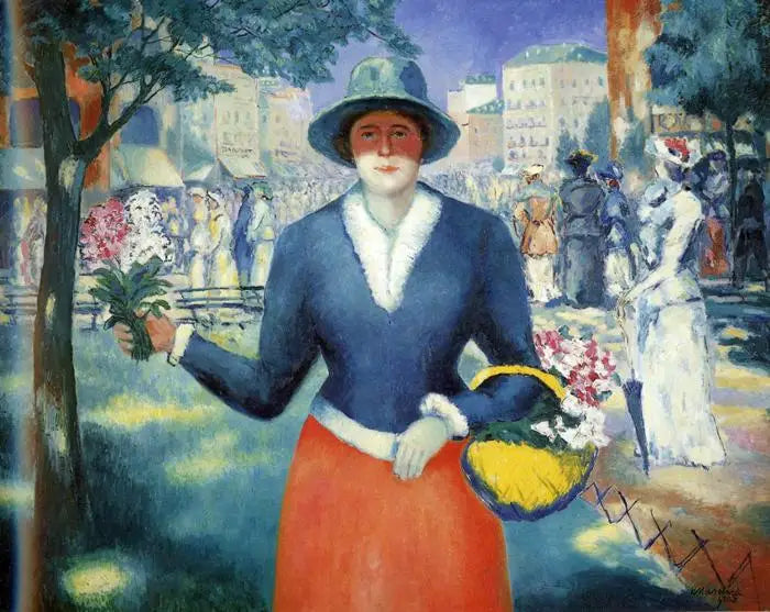 Jenta med Blomstene III - Kazimir Malevich