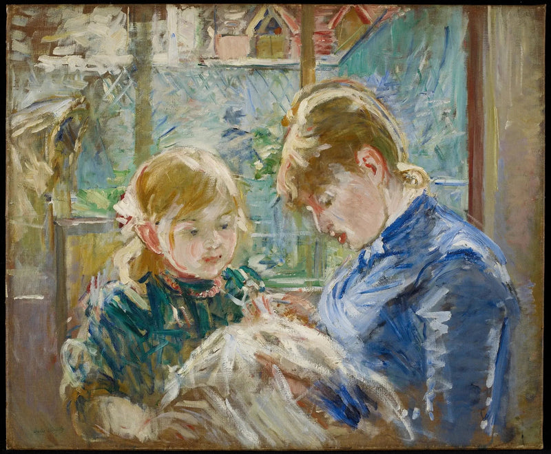 Kunstnerens datter, Julie, med sin barnepike - Berthe Morisot