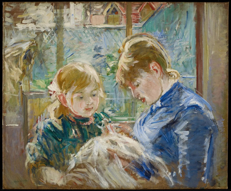 Kunstnerens datter, Julie, med sin barnepike - Berthe Morisot