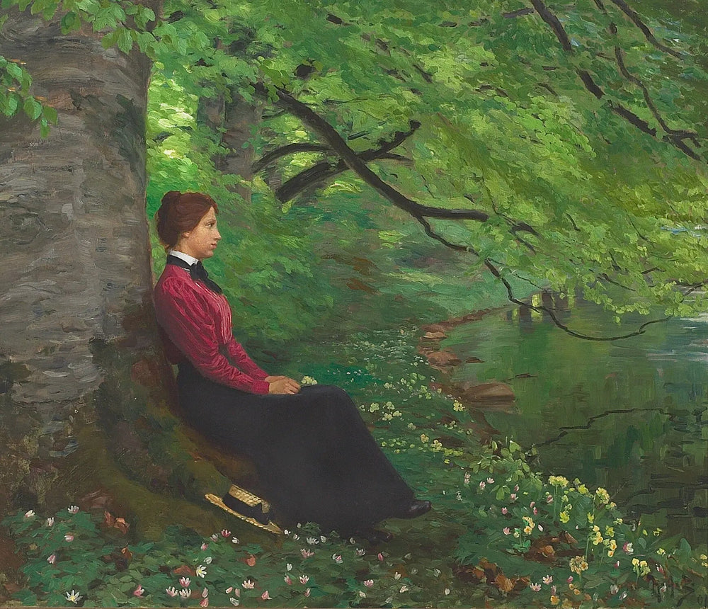 La fille de l'artiste Meta Maren. - H. A. Brendekilde image 1 copie peinte à la main à l’huile