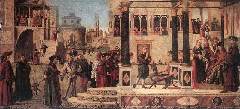 Keiseren Gordians datter blir utøst av helgen Triphun - Vittore Carpaccio