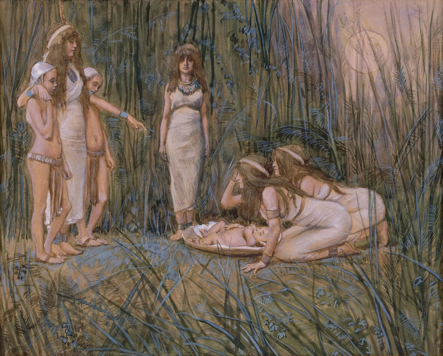 Faraos datter mottar Moses' mor - James Tissot

Source:
La fille du Pharaon reçoit la mère de Moïse - James Tissot
