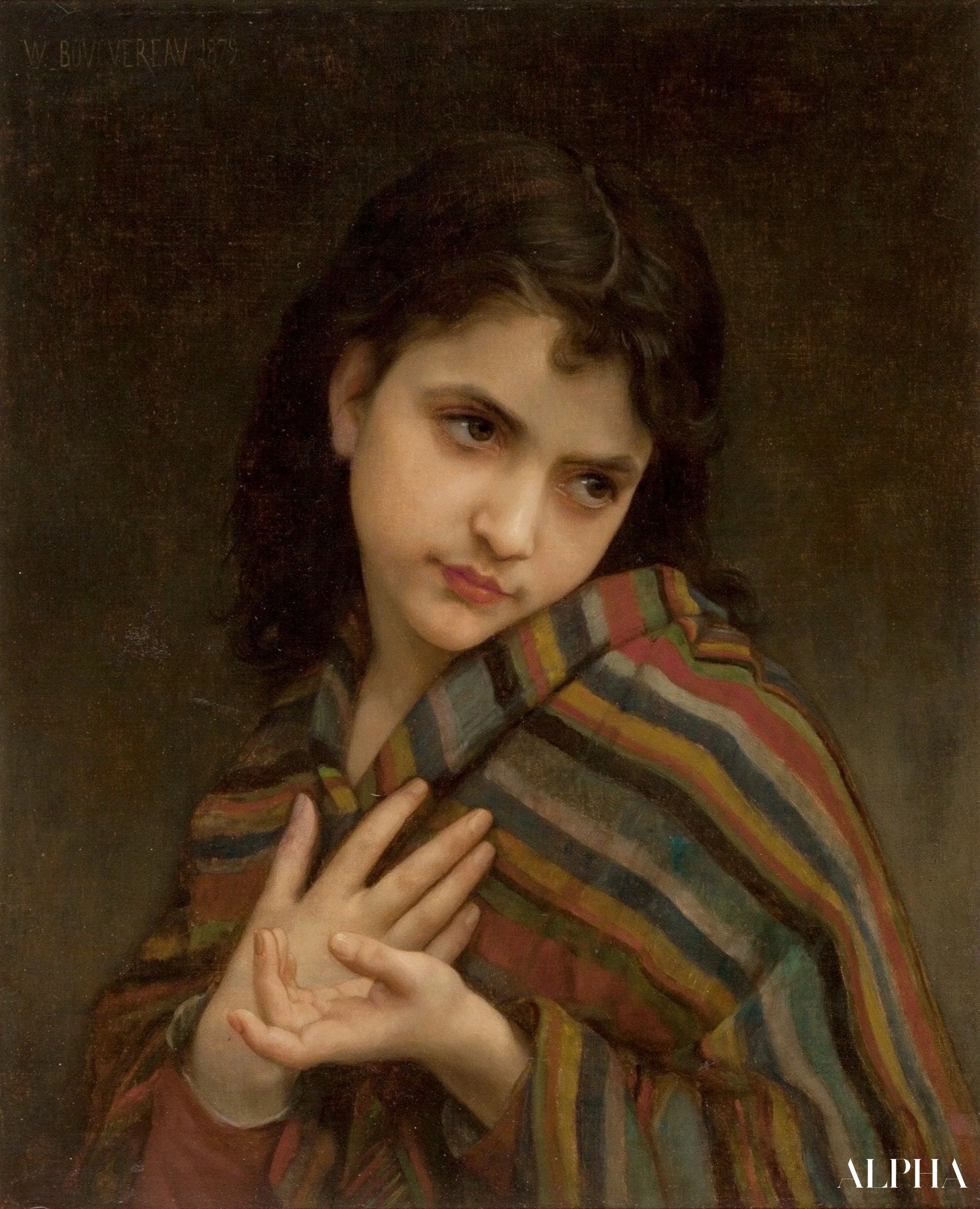 Den fryktsomme jenta til William Bouguereau - Reproduksjoner av malerier og høykvalitets malerier