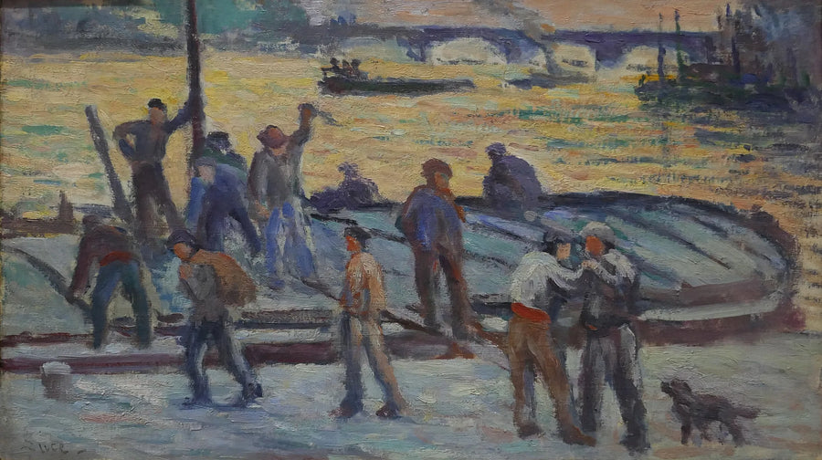 Slutten på dagen. Betongdeksler - Maximilien Luce