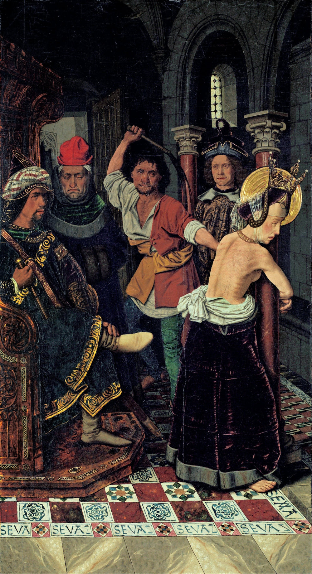 La flagellation de sainte Engracia - Bartolomé Bermejo image 1 reproduction artisanale de tableau