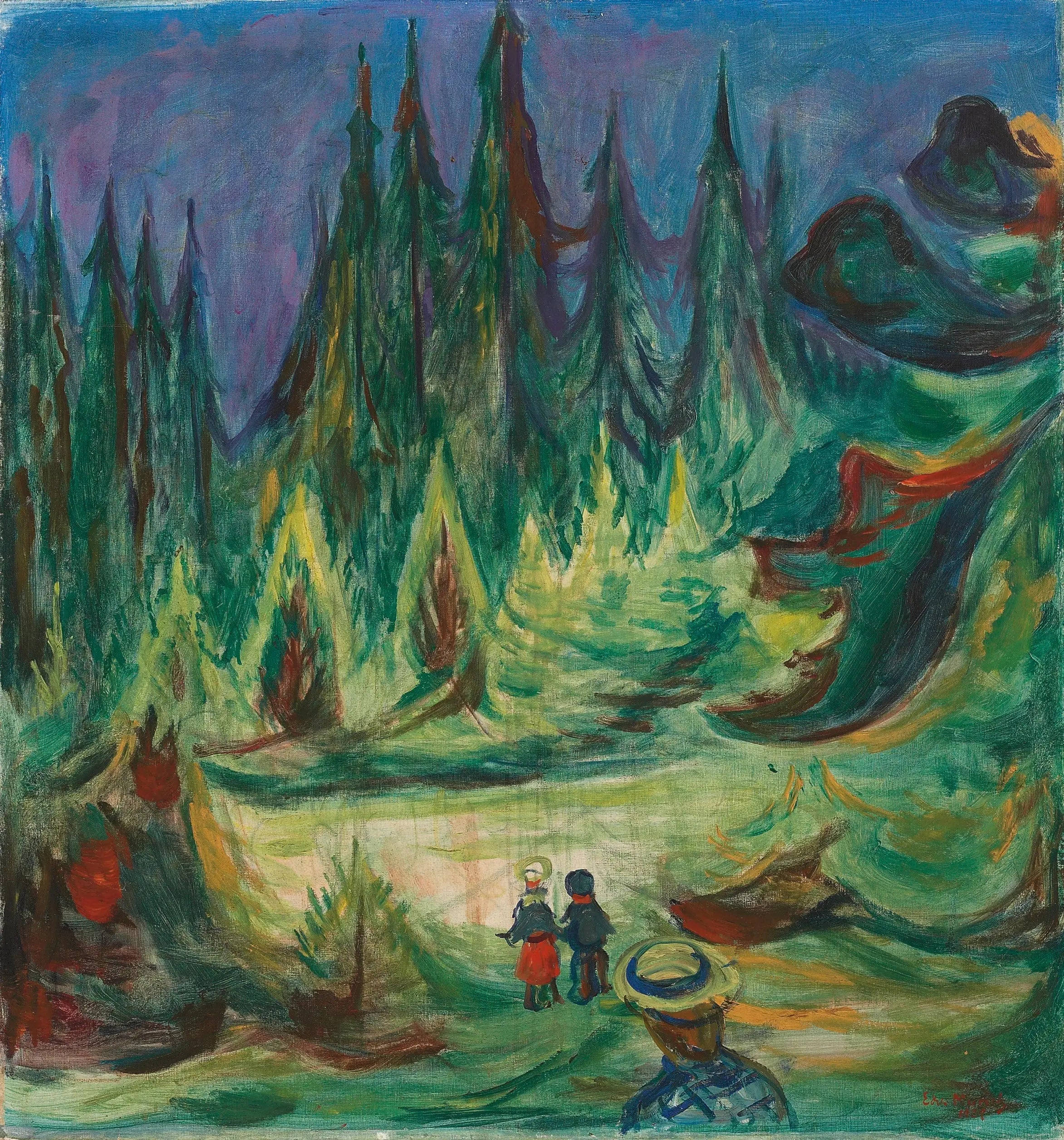 Reproduction du tableau « La Forêt enchantée - Edvard Munch » par Alpha Reproduction en peinture à l’huile