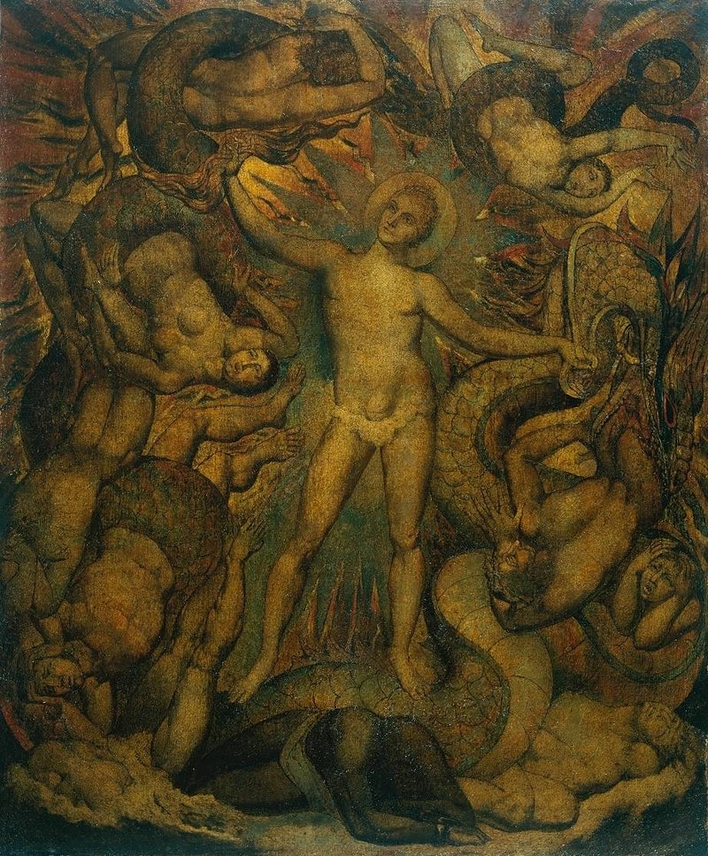 Den åndelige formen til Nelson som leder Leviathan - William Blake