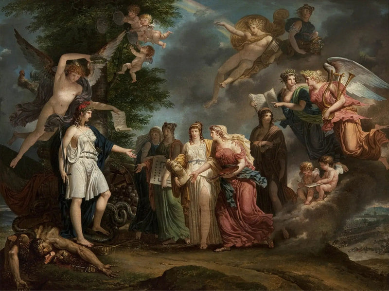 Den triumferende Frankrike oppmuntrer vitenskap og kunst midt i krigen - Charles Meynier

Source:
La France triomphante encourageant les Sciences et les Arts au milieu de la guerre - Charles Meynier
