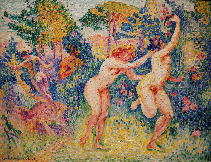 Flukten til nymfene - Henri-Edmond Cross