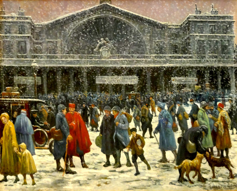 Østbanestasjonen under snøen - Maximilien Luce