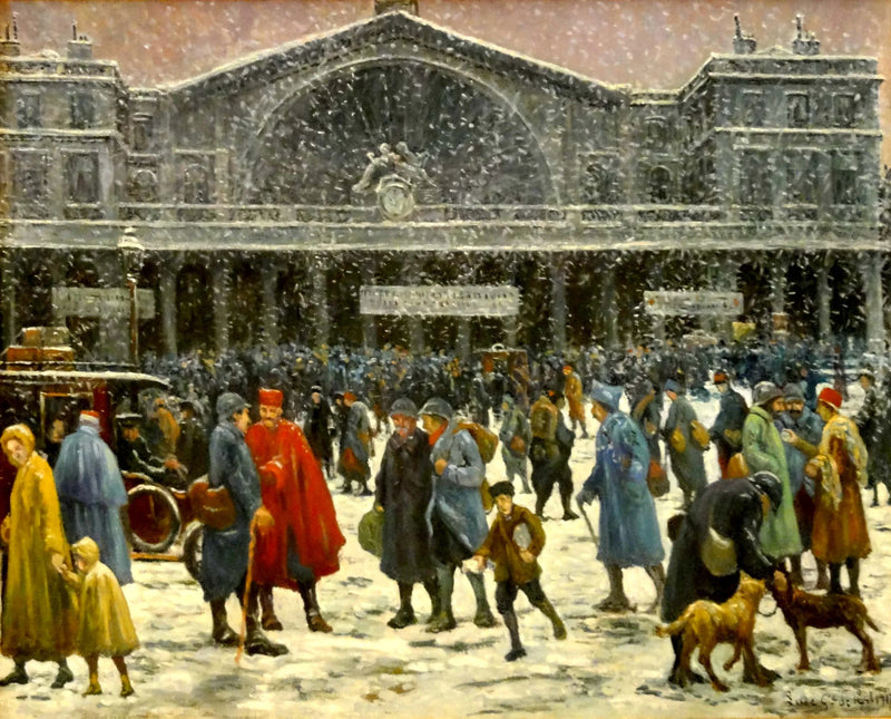 Østbanestasjonen under snøen - Maximilien Luce