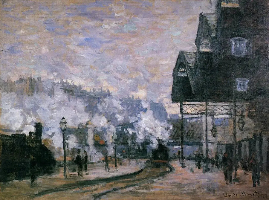 La Gare Saint-Lazare, utvendig utsikt - Claude Monet